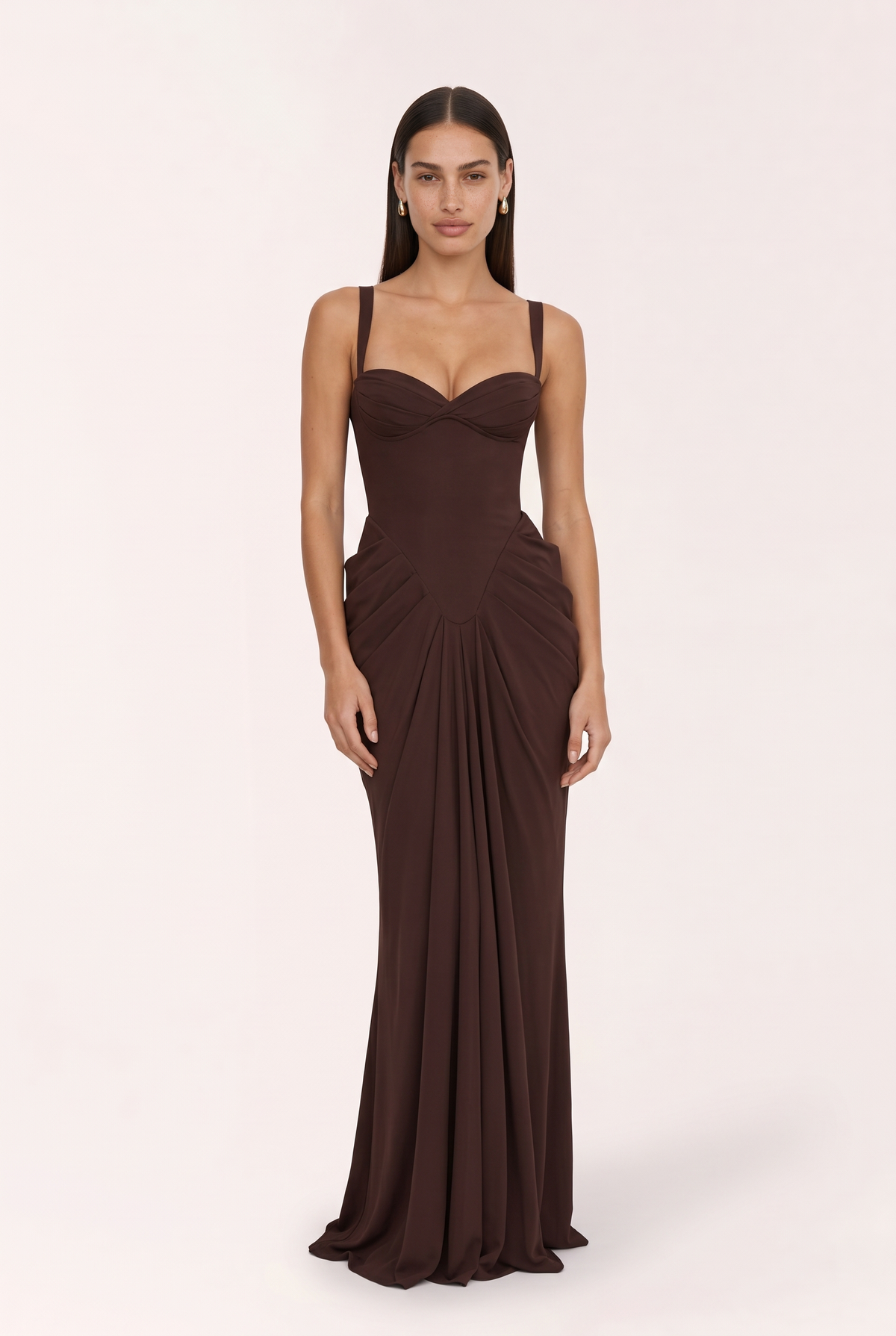 שמלת סוליי | מקסי מחוך עם דרייפ מחטב