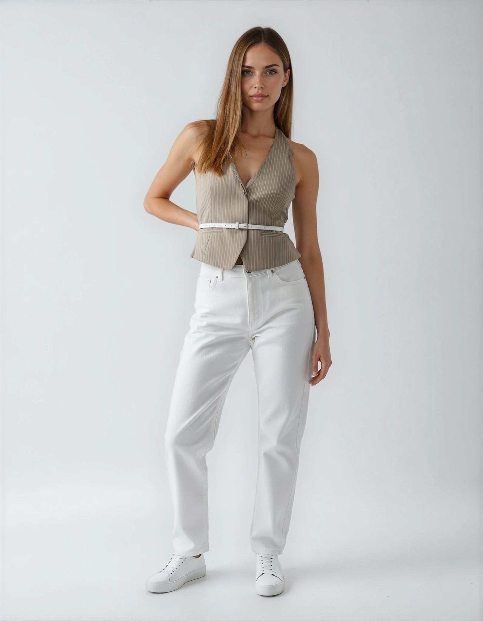 LARÉN – וסט מחויט עם חגורה וצווארון