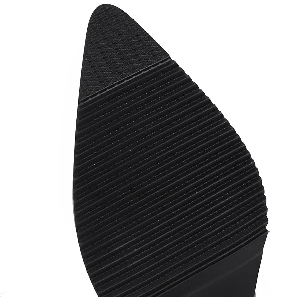 STORM - מגפי ברך קאובוי רטרו בוהן מחודדת עם רקמה