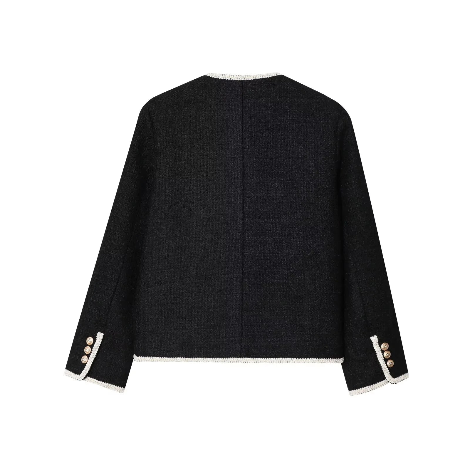 SIA – ג׳קט קצר בקונטרסט אלגנטי עם כפתורים מוזהבים