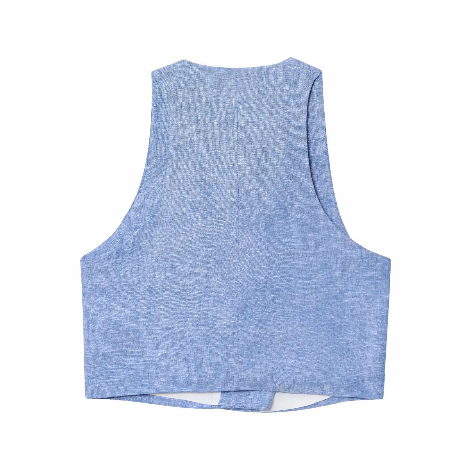 ELISE – וסט מחויט ללא שרוולים עם כפתורים