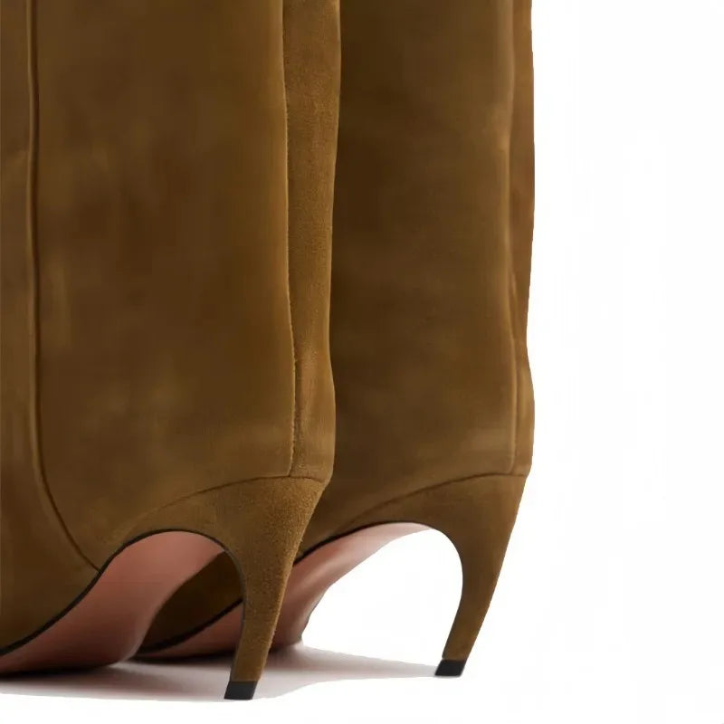 PENNY - מגפי עקב גבוה מחודדים עד הברך