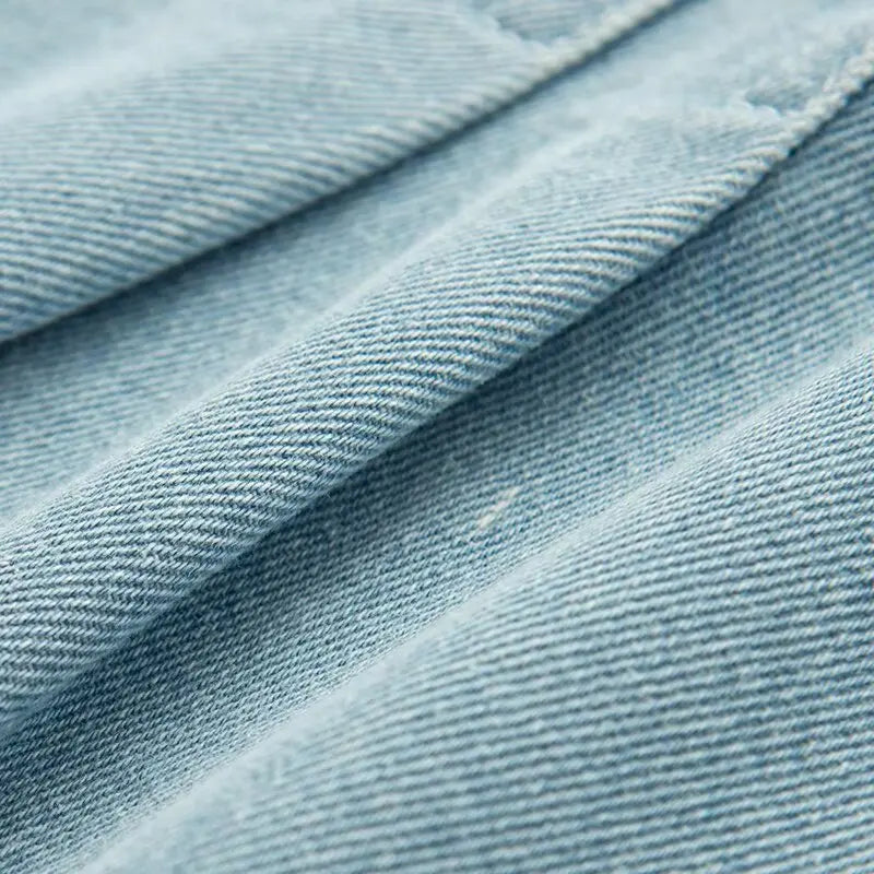 RAYA – סט ג'ינס: ז'קט ומכנסיים ישרים בתכלת