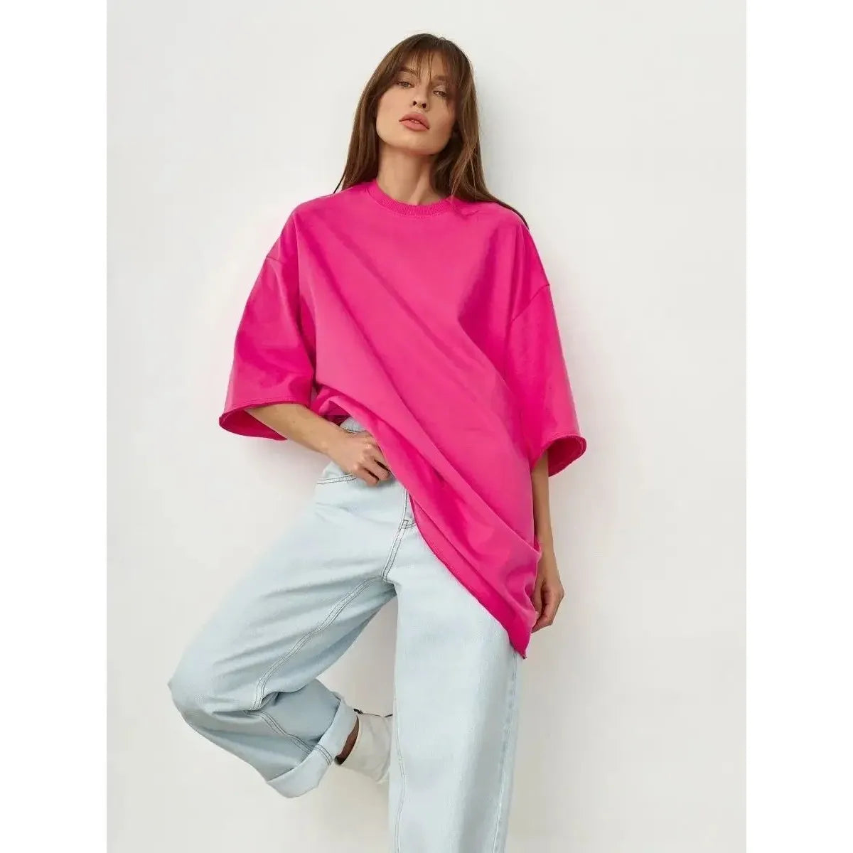 SILK - חולצת כותנה עבה אוברסייז