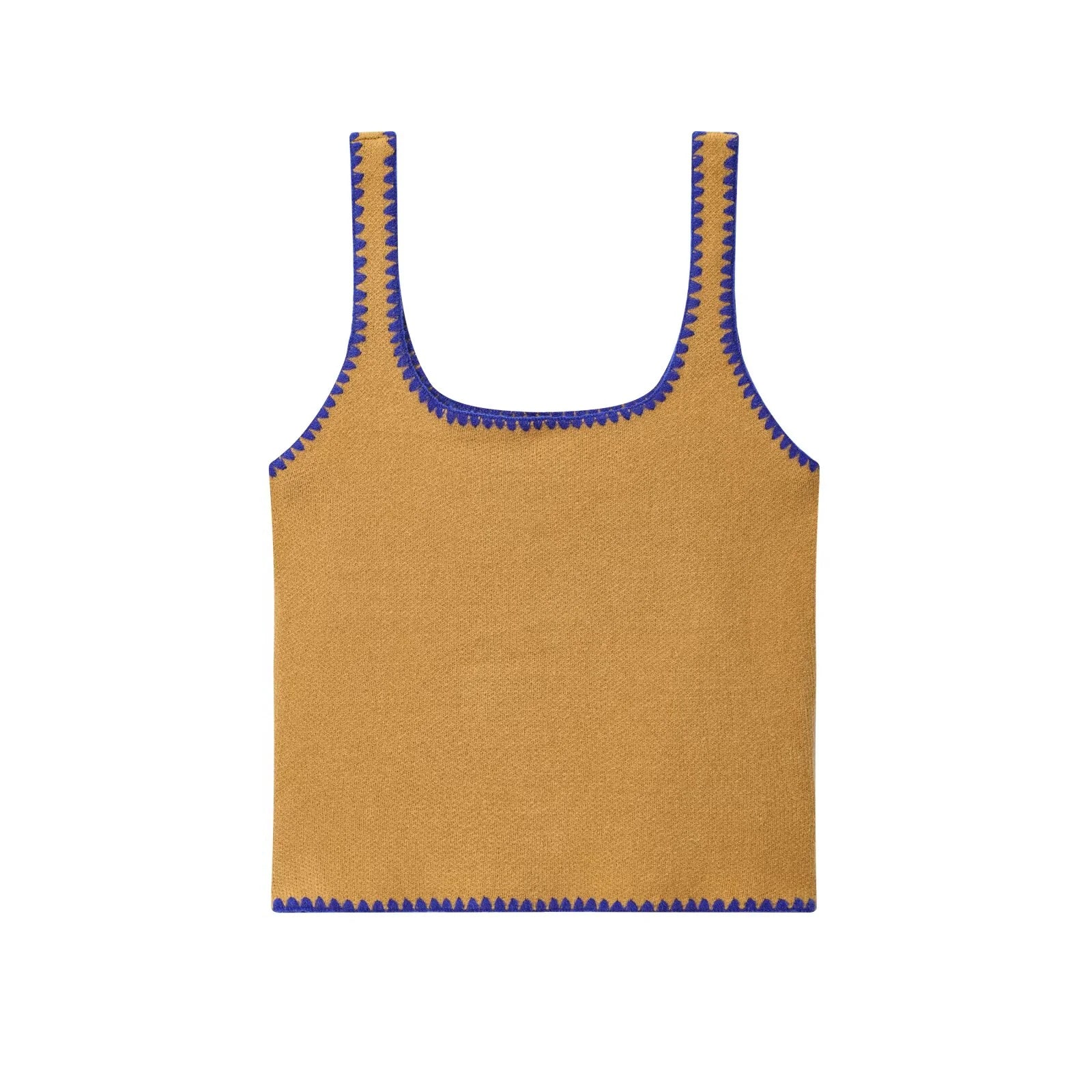 LATTE – סט סריגים: קרדיגן וגופייה תואמים עם פסים בגוון חרדל