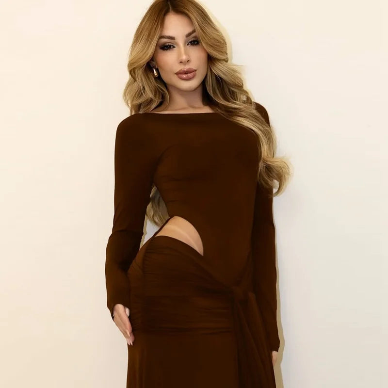 PHOENIX - שמלת מקסי עם שרוולים ארוכים