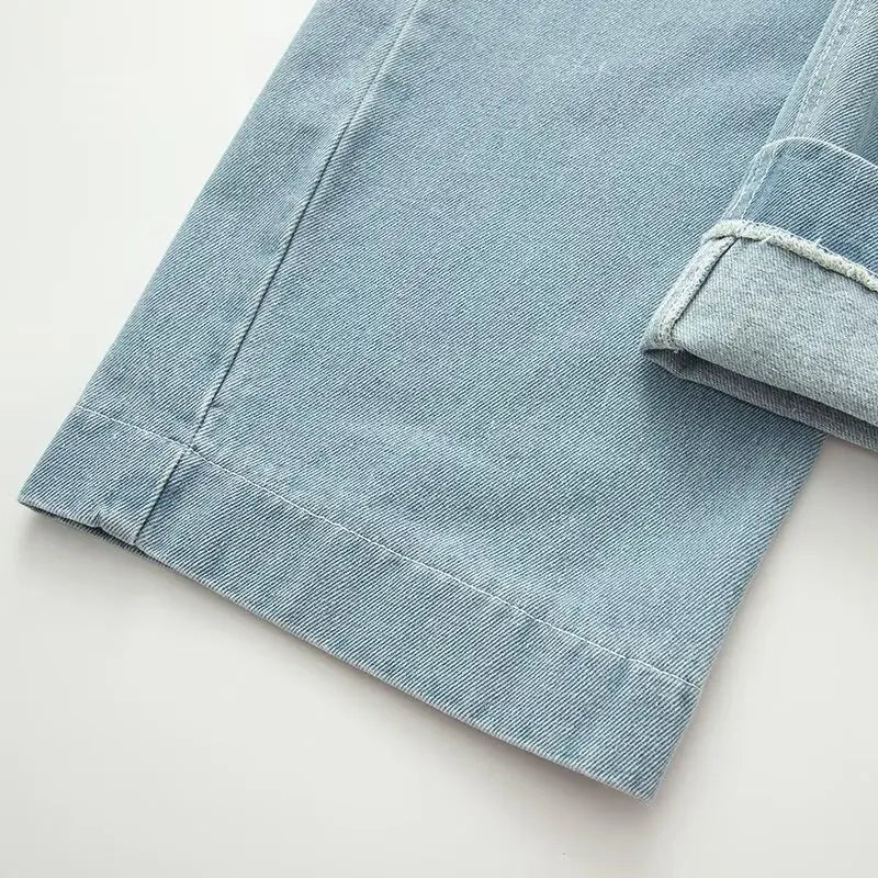 RAYA – סט ג'ינס: ז'קט ומכנסיים ישרים בתכלת