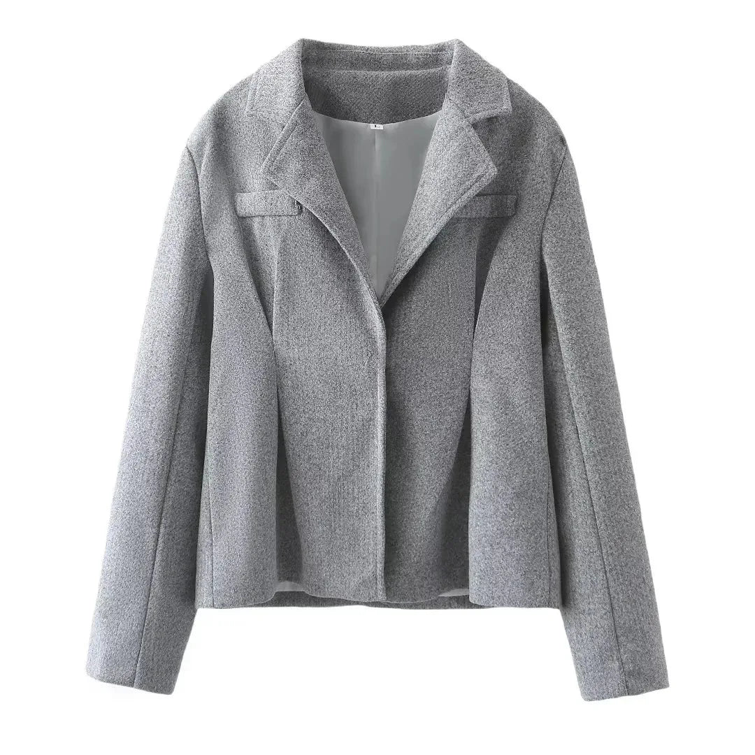 GRACE - סט חליפת צמר בלייזר וחצאית פליסה