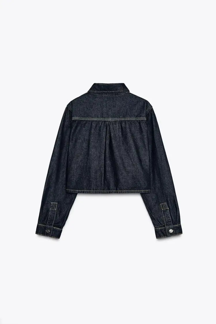 IVORY - סט ג'ינס ג'קט ומכנסיים רחבים