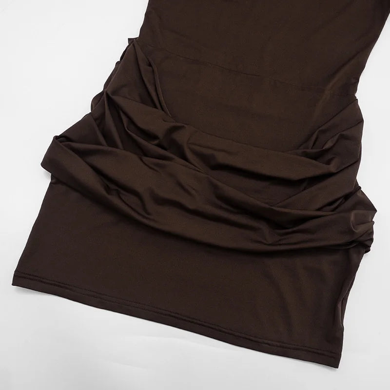 NETA – שמלת מיני מחטבת עם כיווצים ושרוולים ארוכים