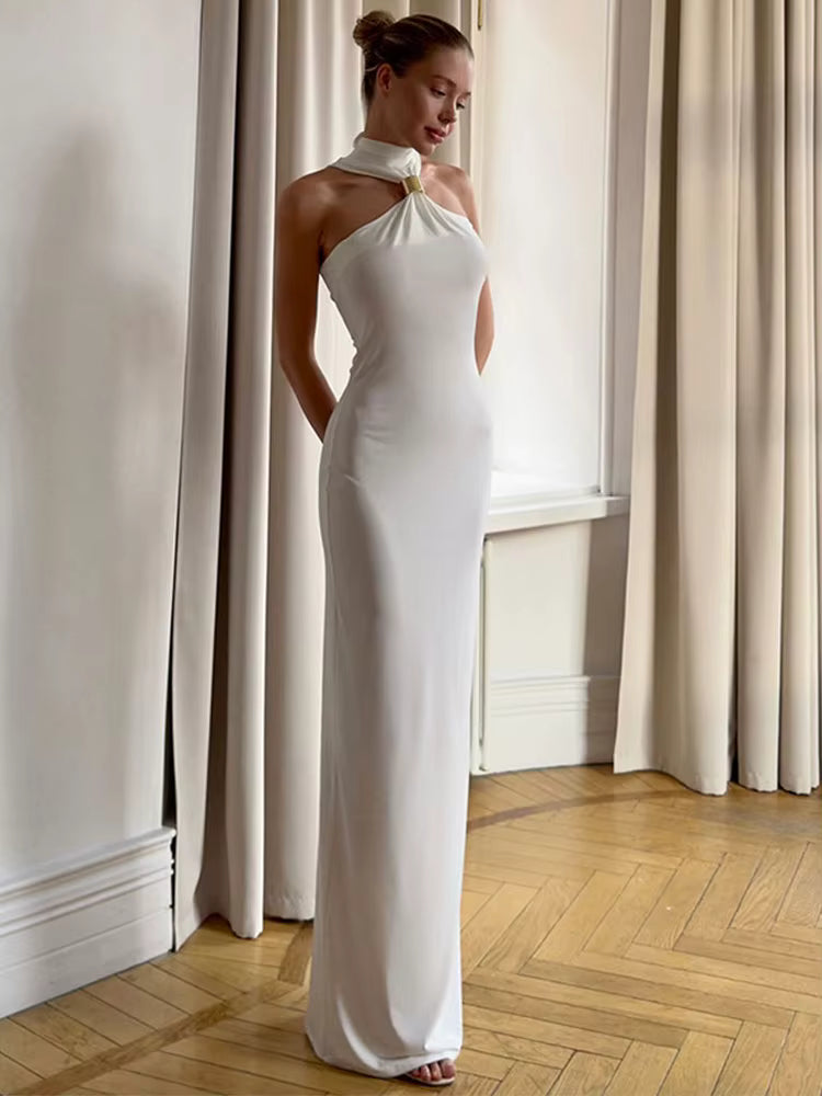 שמלת מקסי אלגנטית עם שסע - Daniella