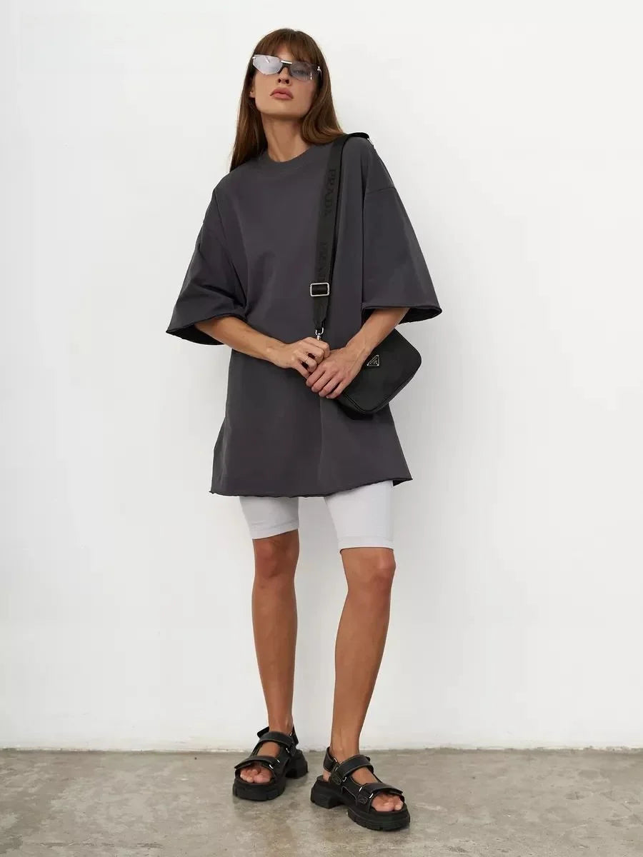 SILK - חולצת כותנה עבה אוברסייז