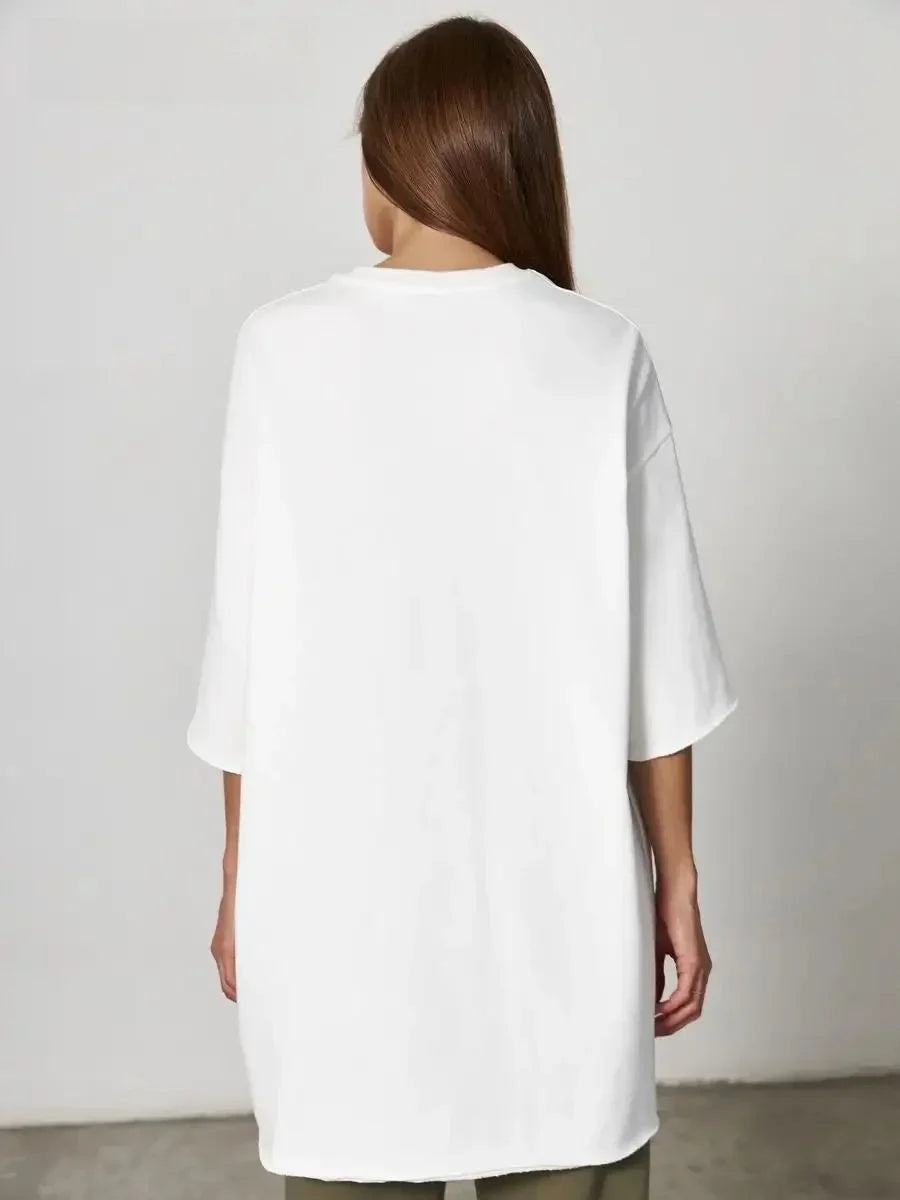 SILK - חולצת כותנה עבה אוברסייז