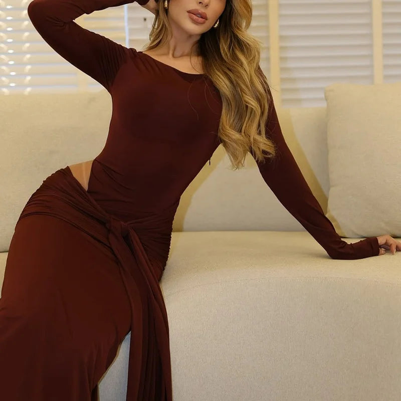 PHOENIX - שמלת מקסי עם שרוולים ארוכים