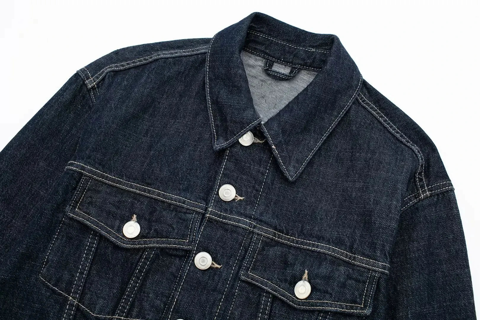 LORÉ – סט ג'ינס: ז'קט קצר ומכנסי Wide Leg בג'ינס כהה