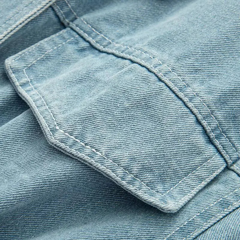 RAYA – סט ג'ינס: ז'קט ומכנסיים ישרים בתכלת