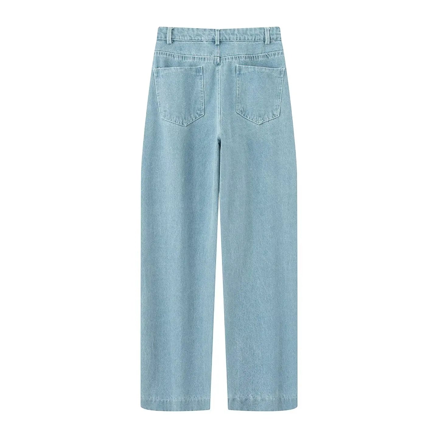 RAYA – סט ג'ינס: ז'קט ומכנסיים ישרים בתכלת