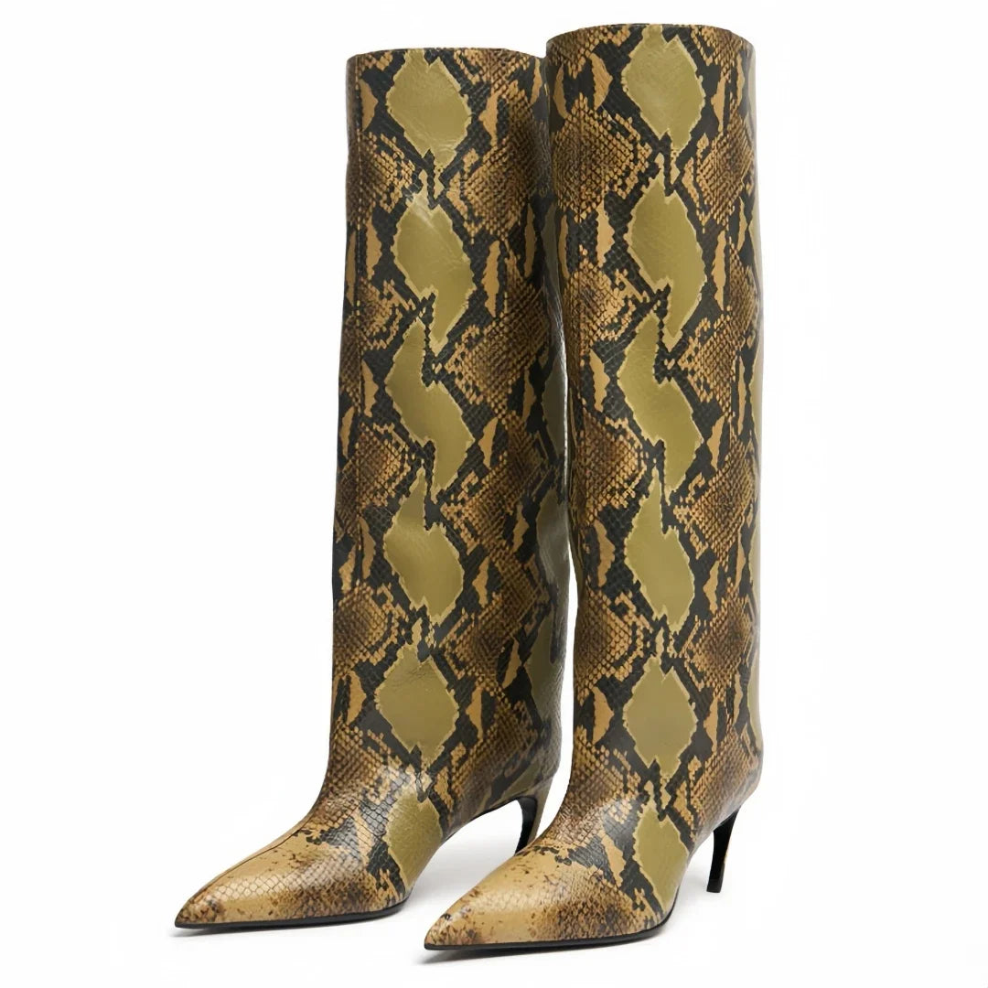 PENNY - מגפי עקב גבוה מחודדים עד הברך