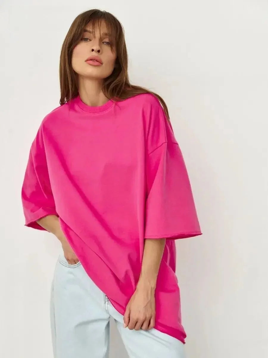 SILK - חולצת כותנה עבה אוברסייז