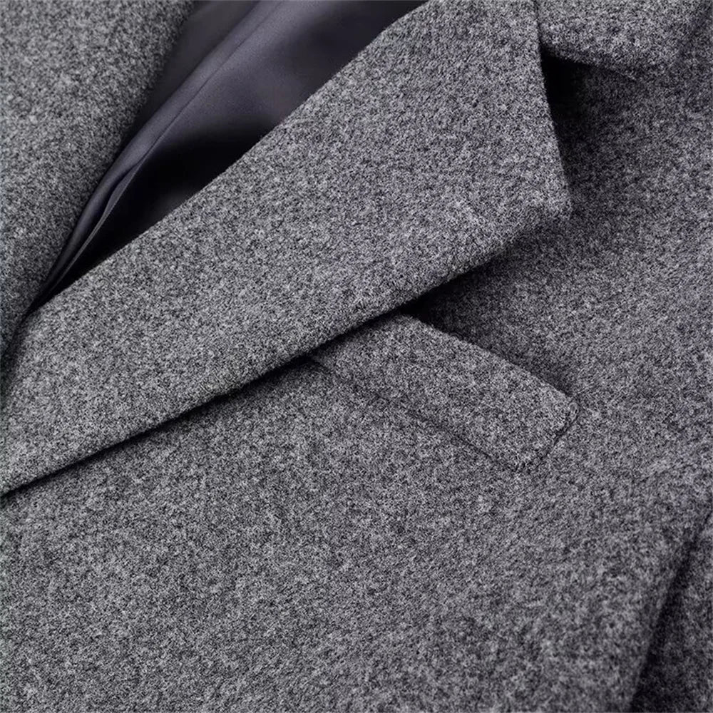 LARISSA – מעיל כפול שורת כפתורים בגזרת Long