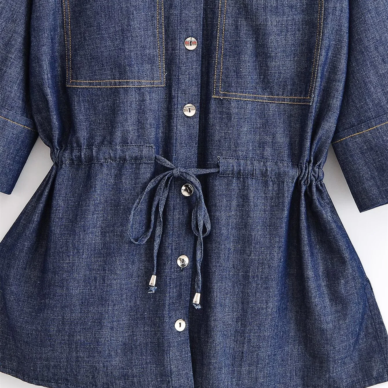 RENATA – סט דנים אלגנטי עם קשירת מותן ומכנס רחב