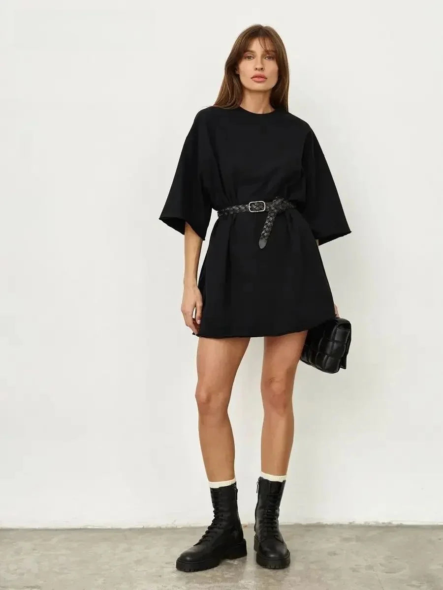 SILK - חולצת כותנה עבה אוברסייז