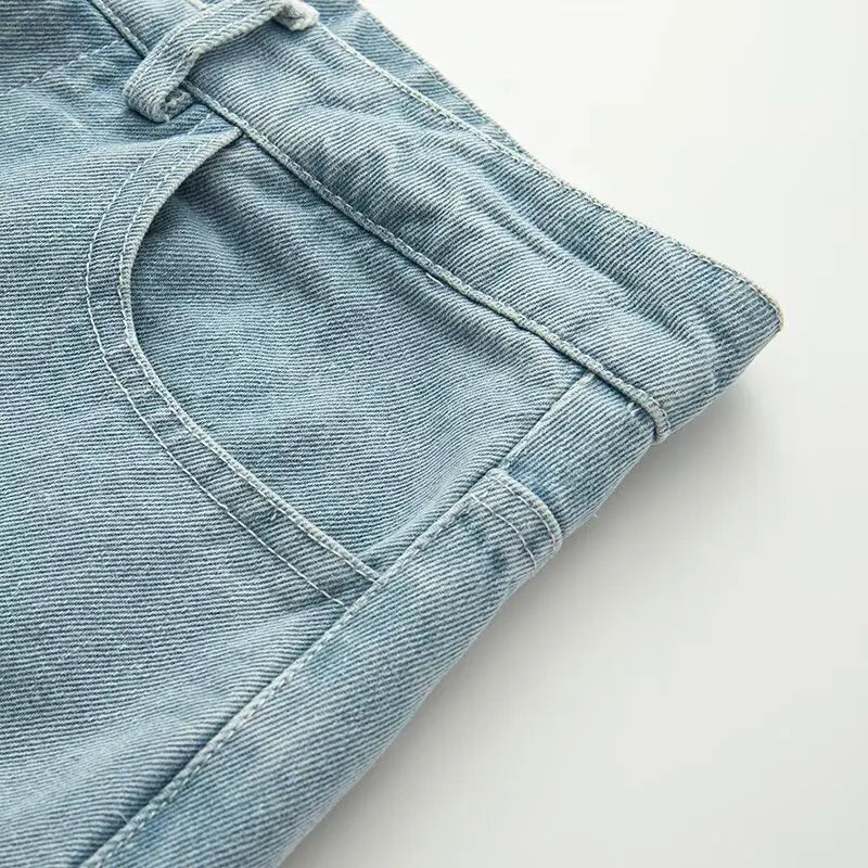 RAYA – סט ג'ינס: ז'קט ומכנסיים ישרים בתכלת