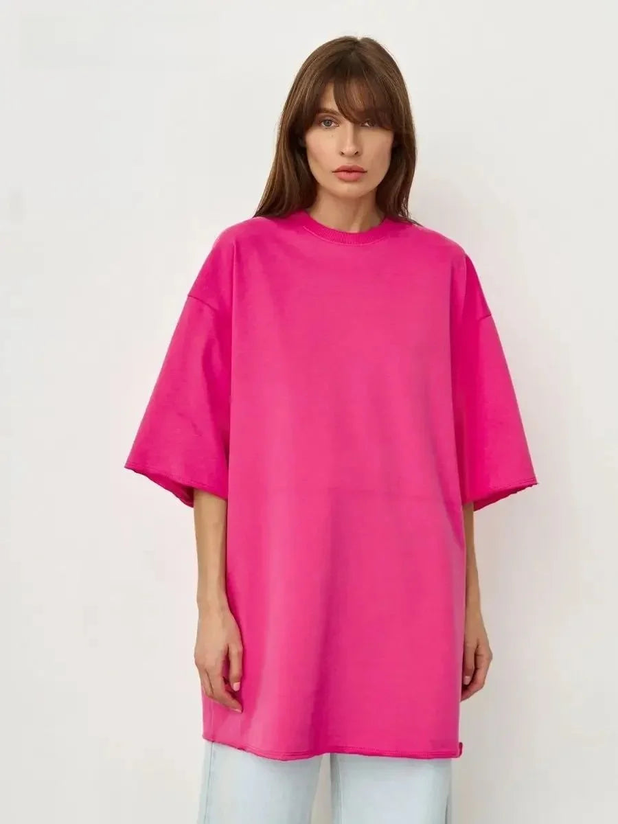 SILK - חולצת כותנה עבה אוברסייז