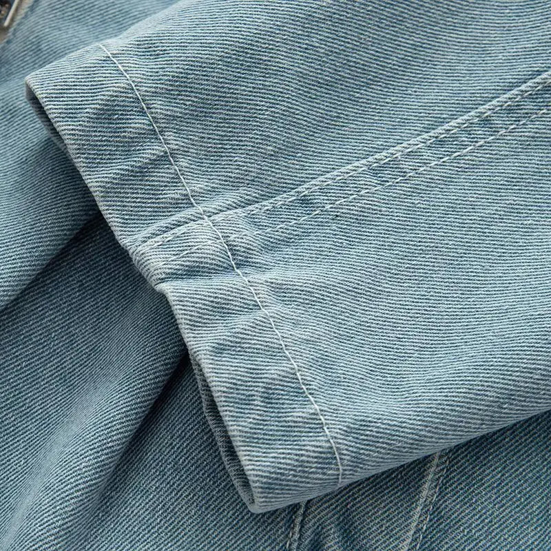 RAYA – סט ג'ינס: ז'קט ומכנסיים ישרים בתכלת