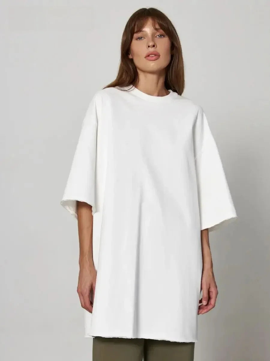 SILK - חולצת כותנה עבה אוברסייז