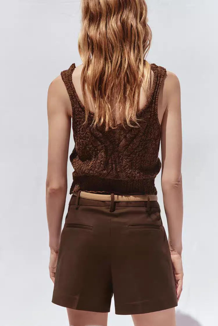 ALMA – גופיית סריג מחוררת בגזרת Slim Fit