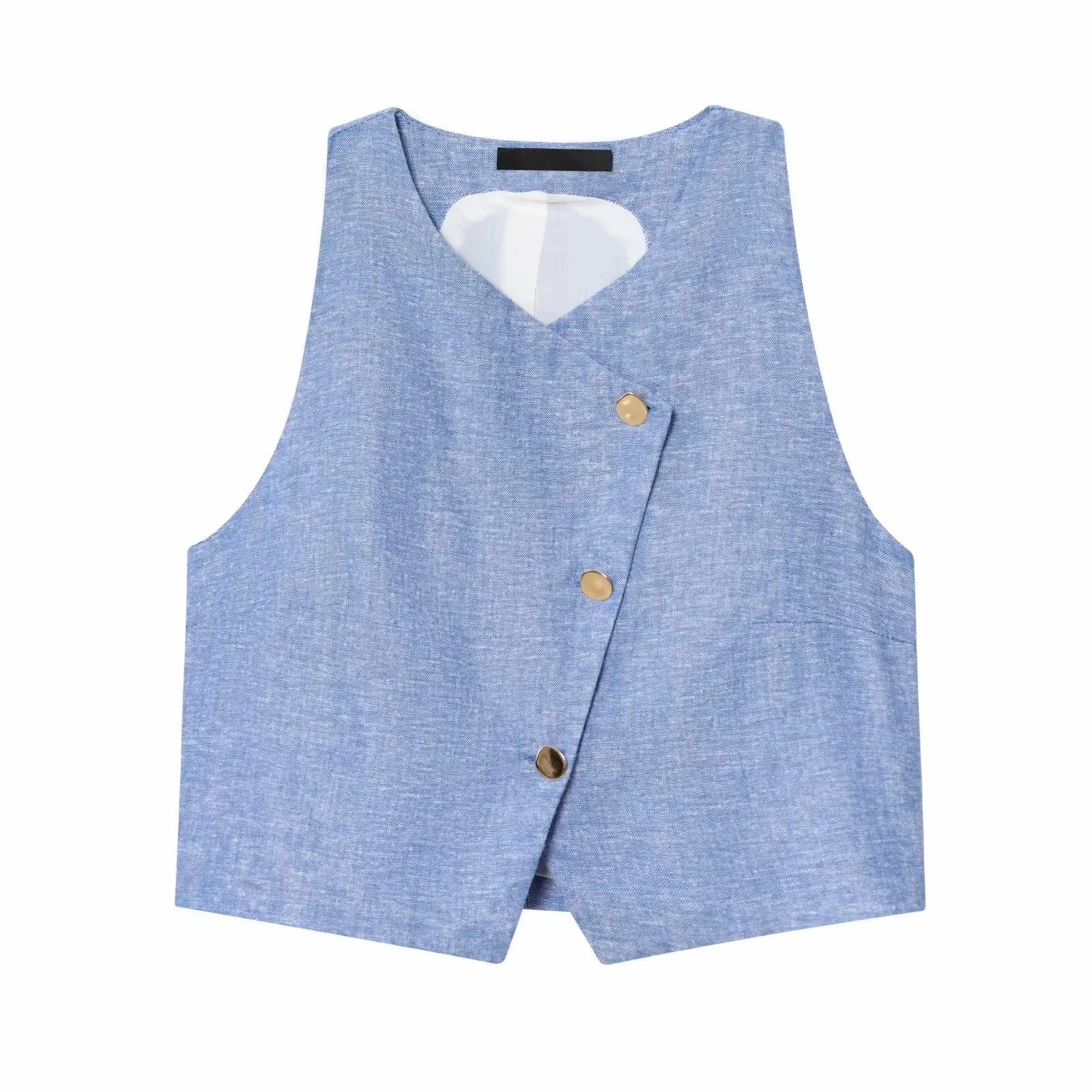 ELISE – וסט מחויט ללא שרוולים עם כפתורים