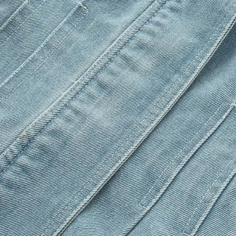 RAYA – סט ג'ינס: ז'קט ומכנסיים ישרים בתכלת