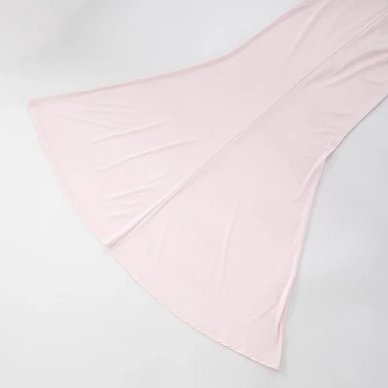 HOPE - שמלת מקסי מחשוף V עמוק שרוול ארוך שקופה