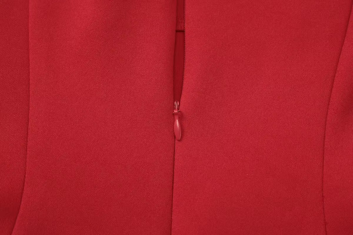 JOY - שמלת מיני A-line רוכסן כתפיות מרובע