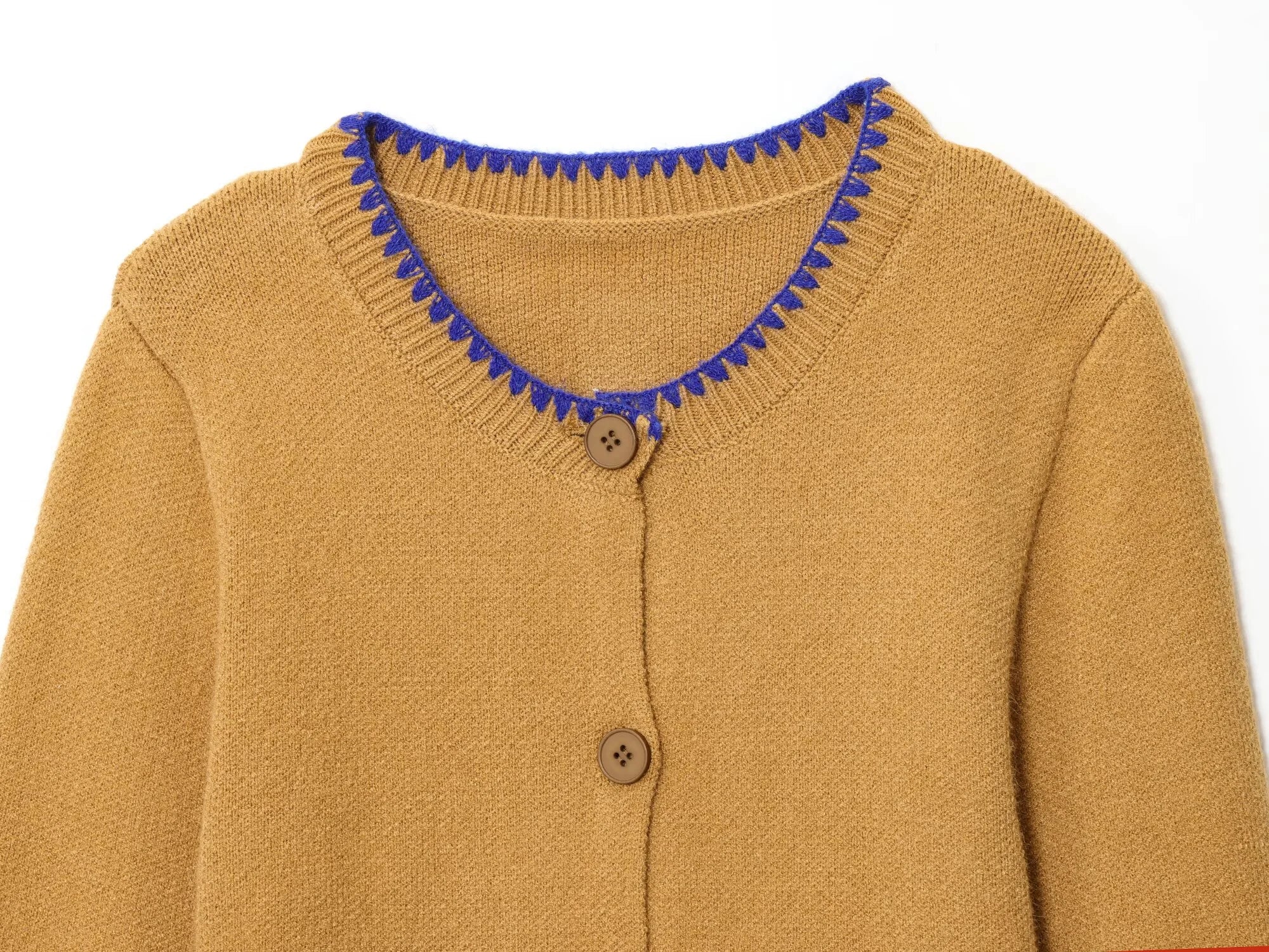 LATTE – סט סריגים: קרדיגן וגופייה תואמים עם פסים בגוון חרדל