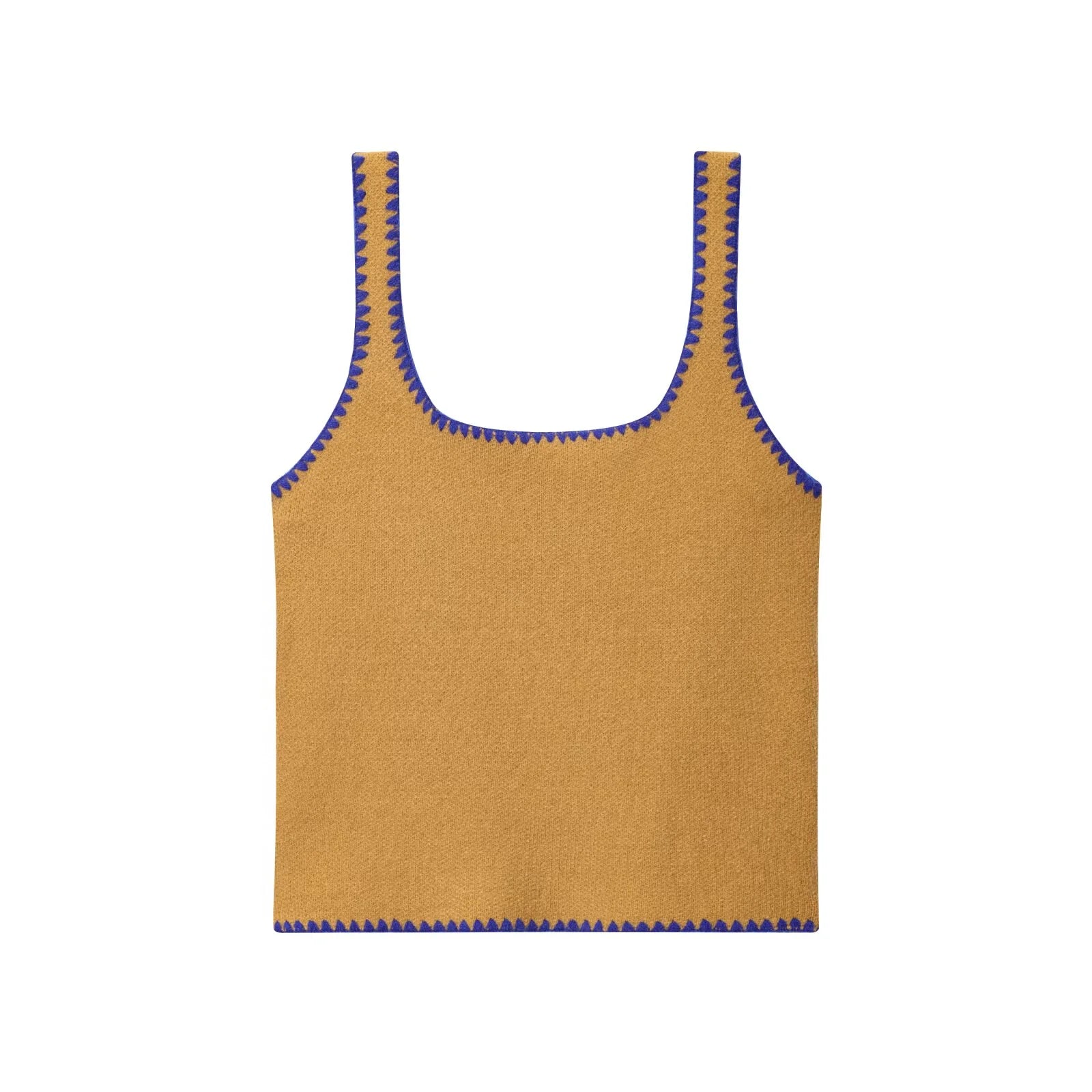 LATTE – סט סריגים: קרדיגן וגופייה תואמים עם פסים בגוון חרדל