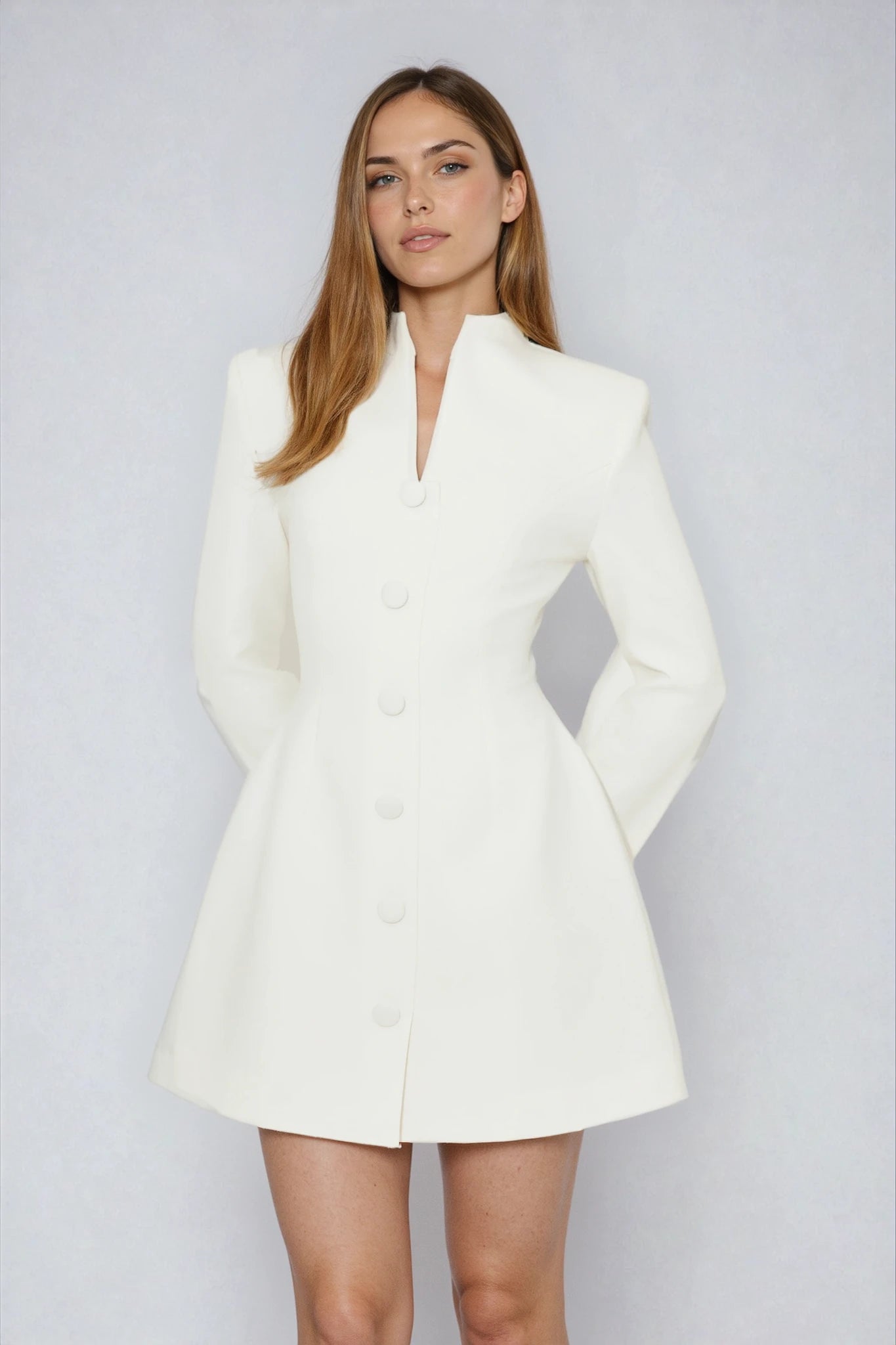 LUXE - שמלת בלייזר מיני שרוולים ארוכים