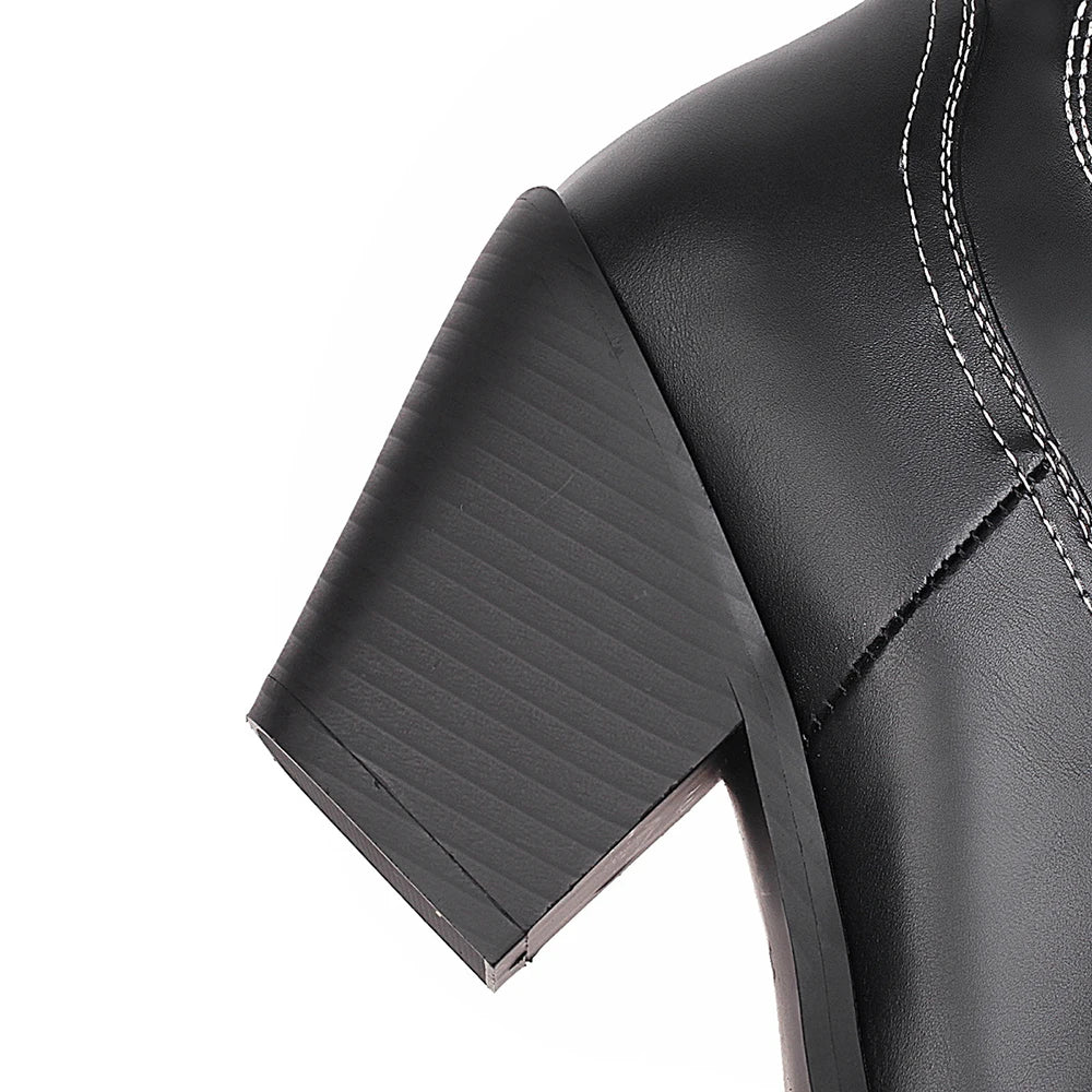 STORM - מגפי ברך קאובוי רטרו בוהן מחודדת עם רקמה