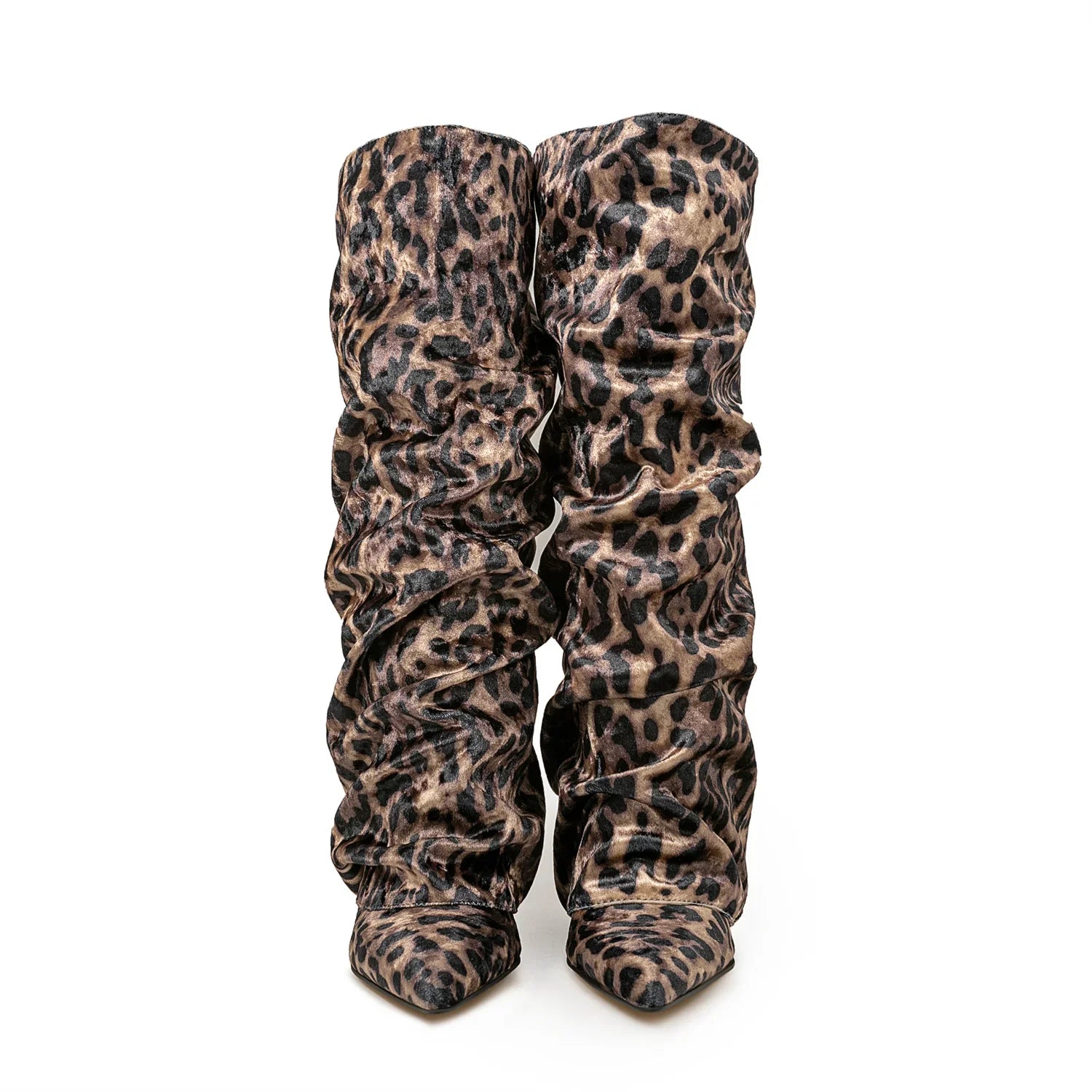 GRACE - מגפי ברך ווג' מקופלים בוהן מחודדת