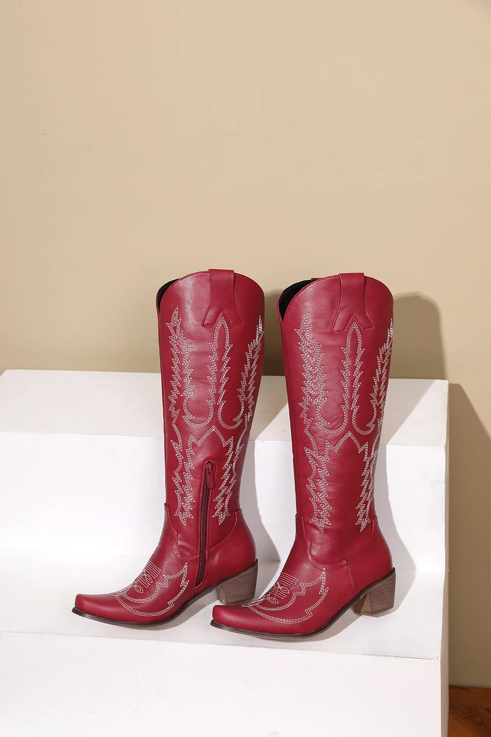 TOKYO - מגפי ברך קאובוי רקמה בוהן מחודדת