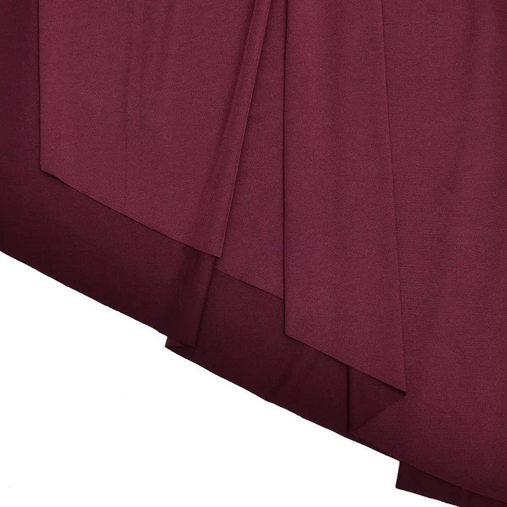 LEILA - שמלת מיני א-סימטרית קפלים שרוול ארוך דרייפ