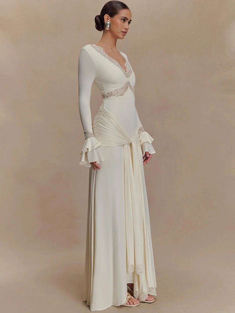 CELESTE - שמלת מקסי תחרה גב חשוף