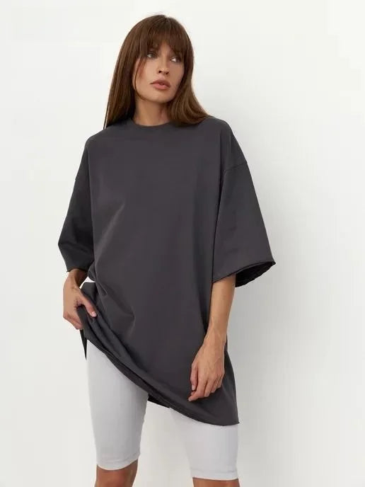 SILK - חולצת כותנה עבה אוברסייז