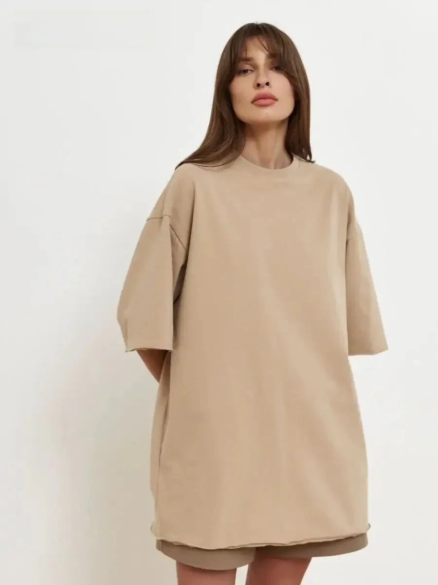 SILK - חולצת כותנה עבה אוברסייז