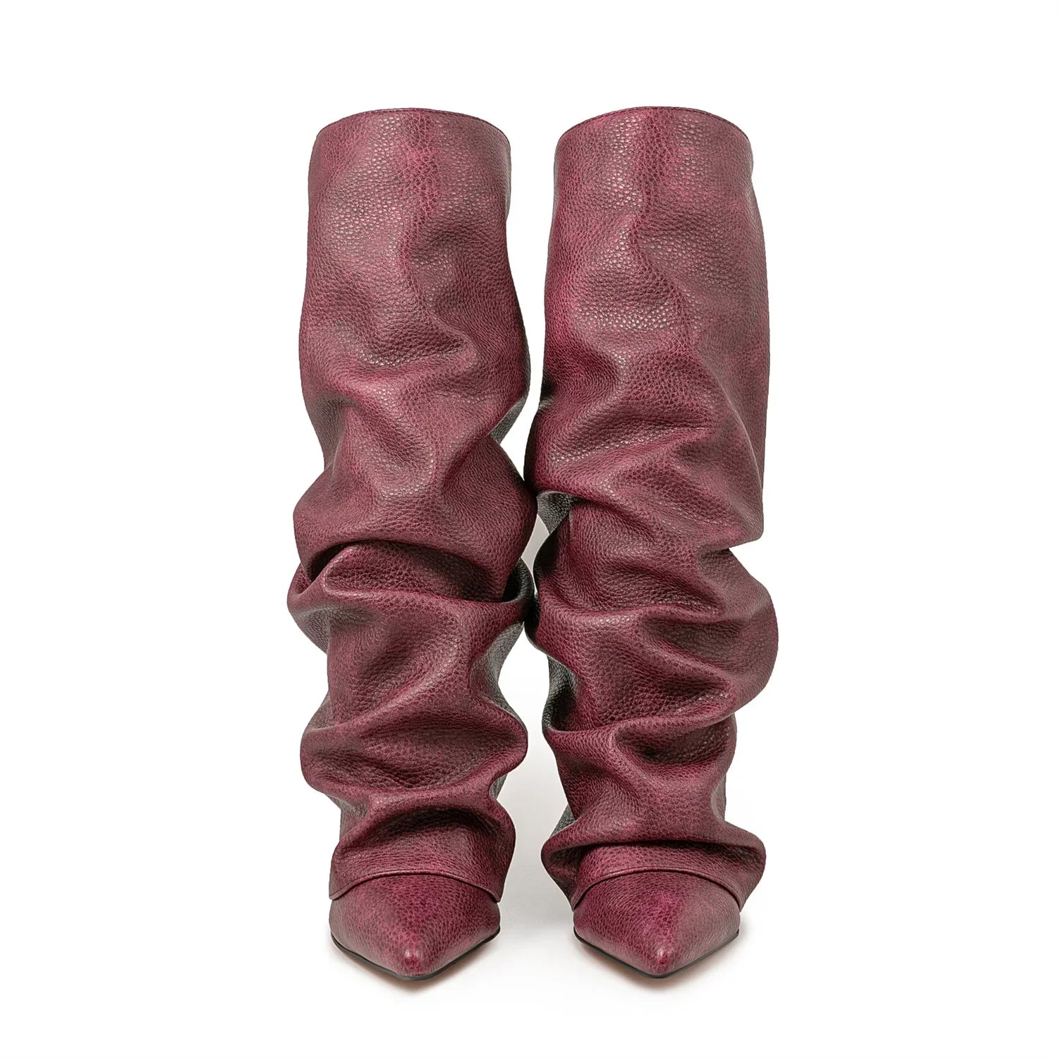 GRACE - מגפי ברך ווג' מקופלים בוהן מחודדת