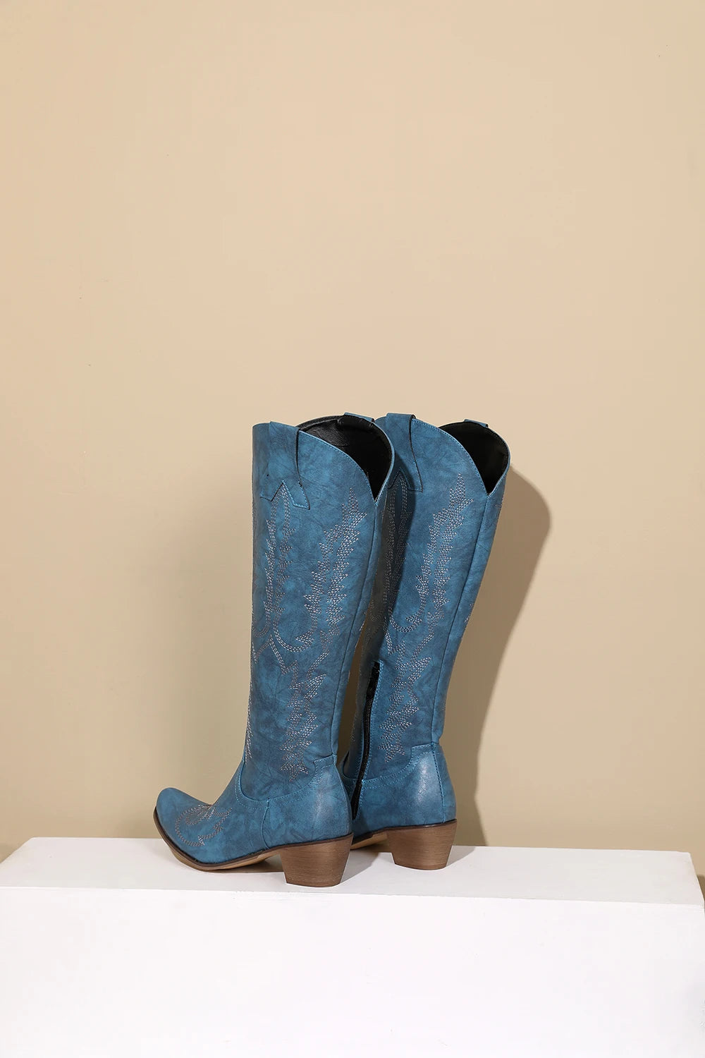 TOKYO - מגפי ברך קאובוי רקמה בוהן מחודדת