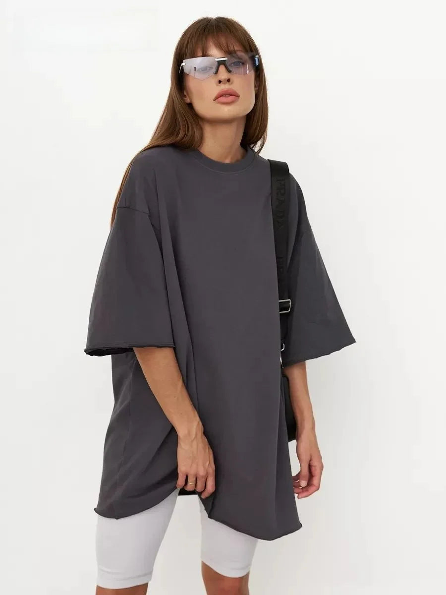 SILK - חולצת כותנה עבה אוברסייז