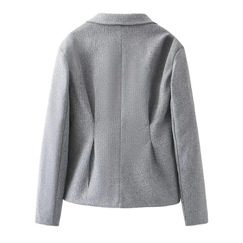 GRACE - סט חליפת צמר בלייזר וחצאית פליסה