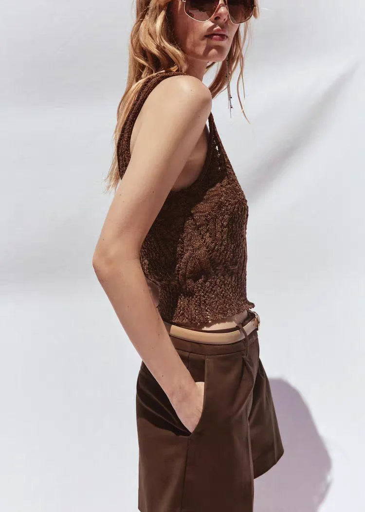 ALMA – גופיית סריג מחוררת בגזרת Slim Fit